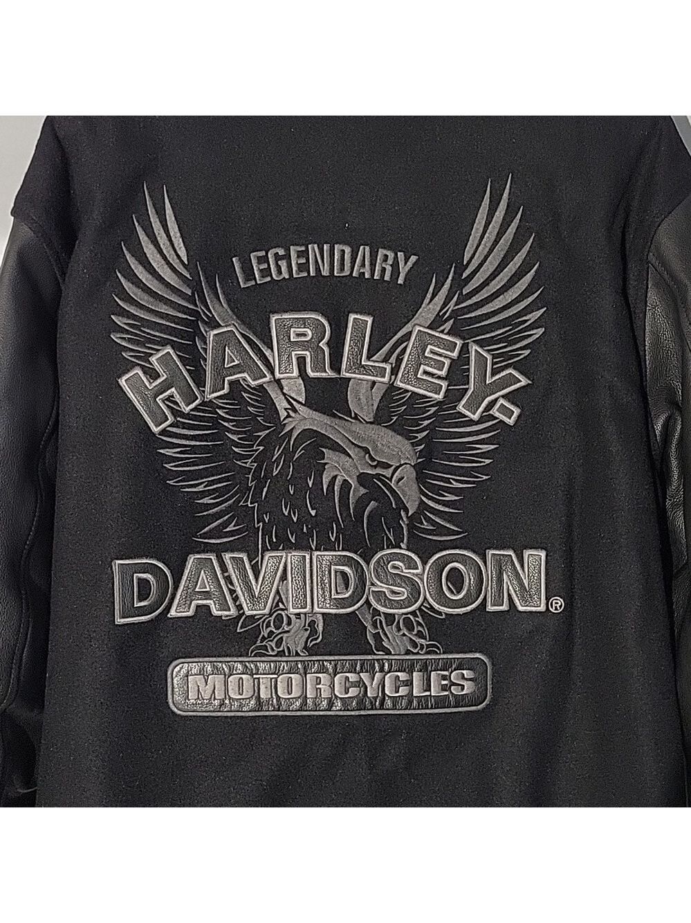 Harley-Davidson Varsity Jacket, Leather & Wool, Size 2XL